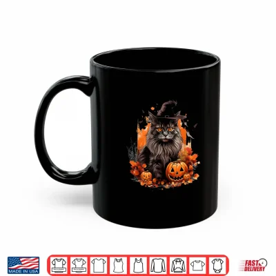 Mug Maine Coon Cat Halloween Cute Shirt
