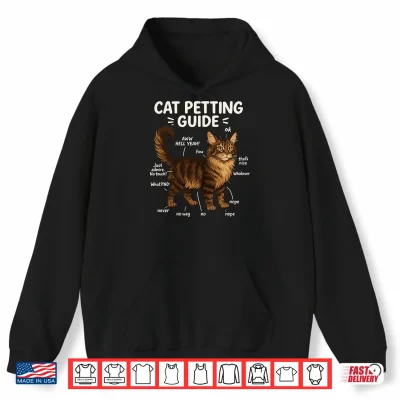 Hoodie Maine Coon Cat Petting Guide Funny Cat Lover Shirt
