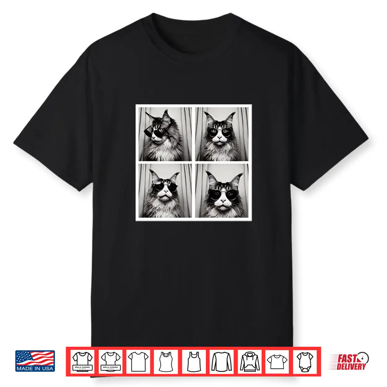 Maine Coon With Sunglasses Funny Cat Classic Photobooth Shirt
