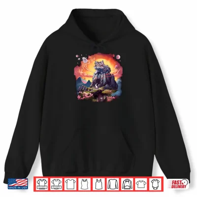 Hoodie Rock Climbing Maine Coon Cat Lovers Cute Feline Design Shirt