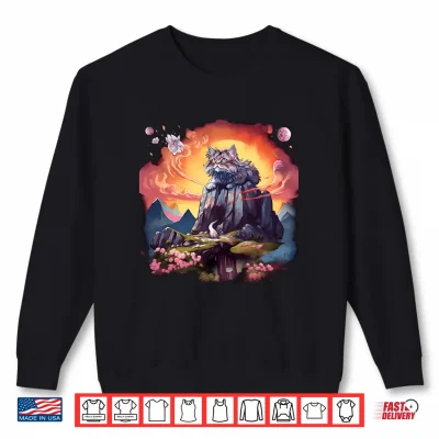 Sweatshirt Rock Climbing Maine Coon Cat Lovers Cute Feline Design Shirt