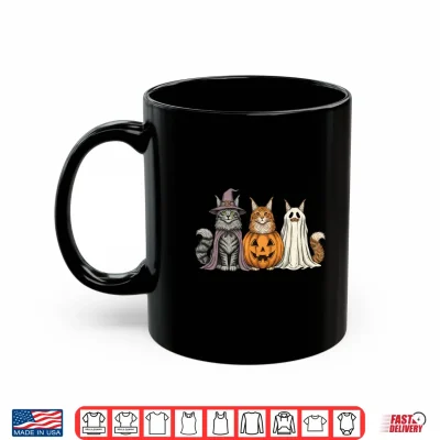 Mug Spooky Ghost Maine Coon Cat Lover Pumpkin Halloween Shirt