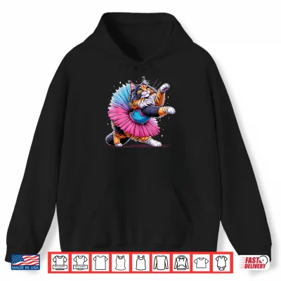 Hoodie Ballerina Maine Coon Cat Dancing Shirt