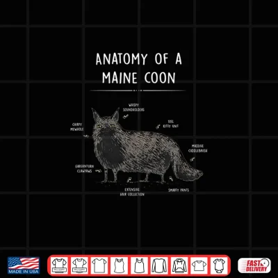 Design Anatomy Of A Maine Coon Shirt Funny Cat Humor Gift