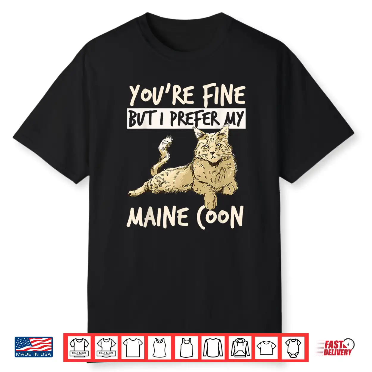 Funny Women Men Cat Maine Coon Lover Coonie Shirt