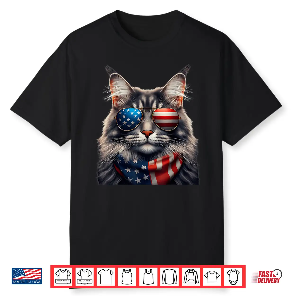 Maine Coon Cat 4Th Of July Independence Day Owner American Shirt