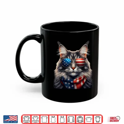 Mug Maine Coon Cat 4th Of July Independence Day Owner American Shirt