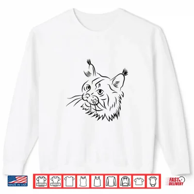 Sweatshirt Maine Coon Cat Sketch Illustration Shirt