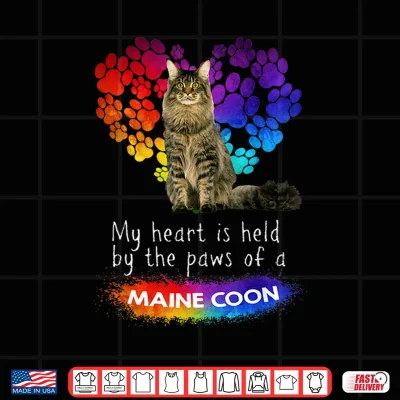 My Heart Is Held By The Paws Of A Maine Coon Cat Shirt 4 Design My Heart Is Held By The Paws Of A Maine Coon Cat Shirt