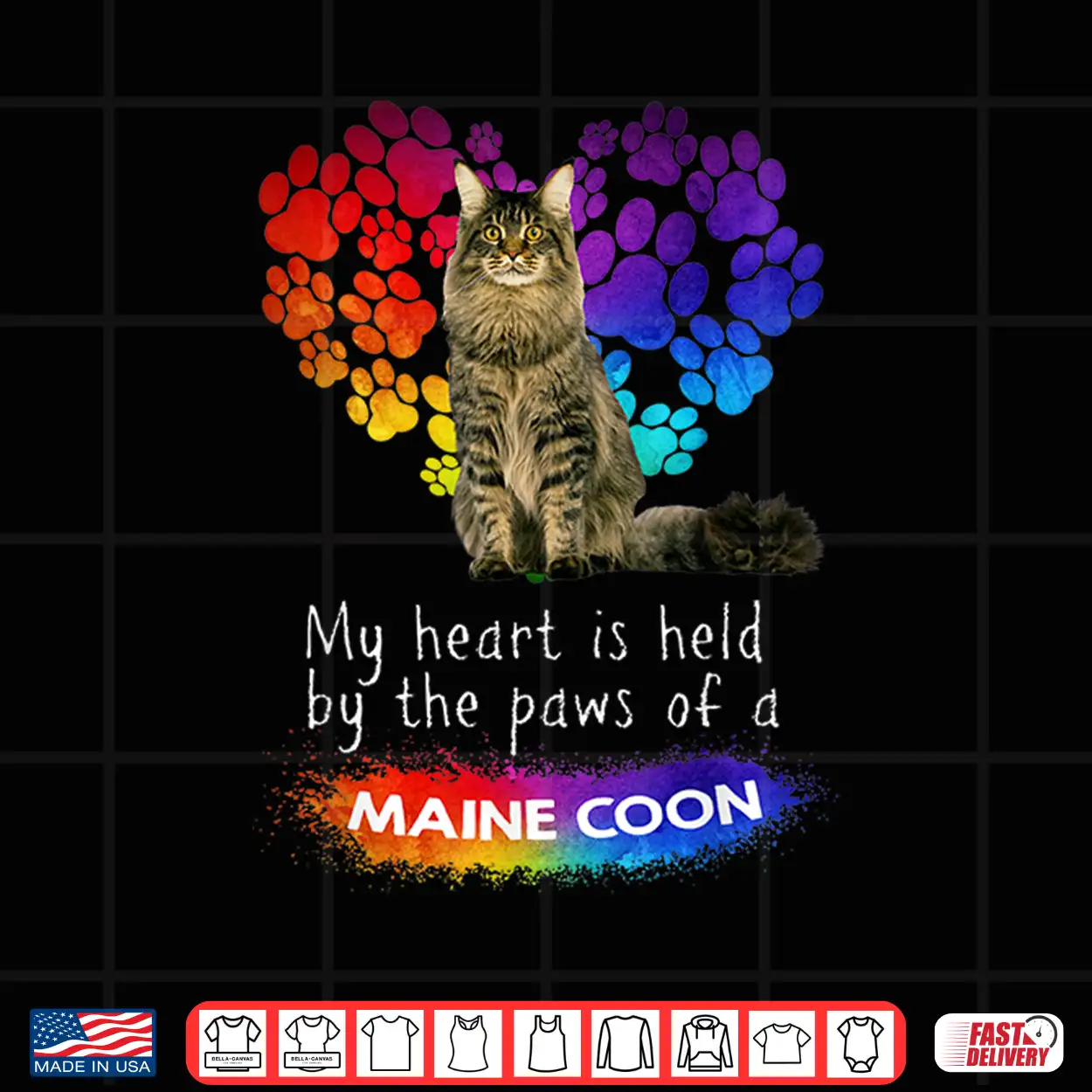 My Heart Is Held By The Paws Of A Maine Coon Cat Shirt My Heart Is Held By The Paws Of A Maine Coon Cat Shirt