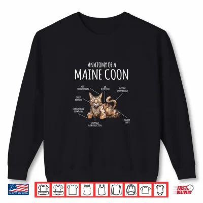 Anatomy Of A Maine Coon Cat Professional Minimalist Modern Graphic Shirt 2 Sweatshirt Anatomy Of A Maine Coon Cat Professional Minimalist Modern Graphic Shirt