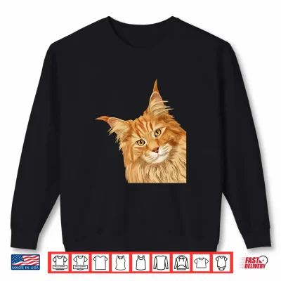 Sweatshirt Cat Funny Maine Coon Professional Minimalist Modern Graphic Shirt
