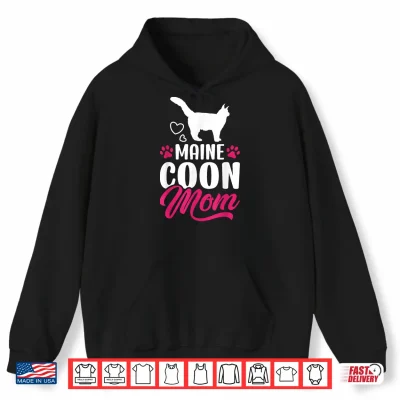 Hoodie Cute Maine Coon Mom Maine Coon Cat Professional Minimalist Modern Graphic Shirt