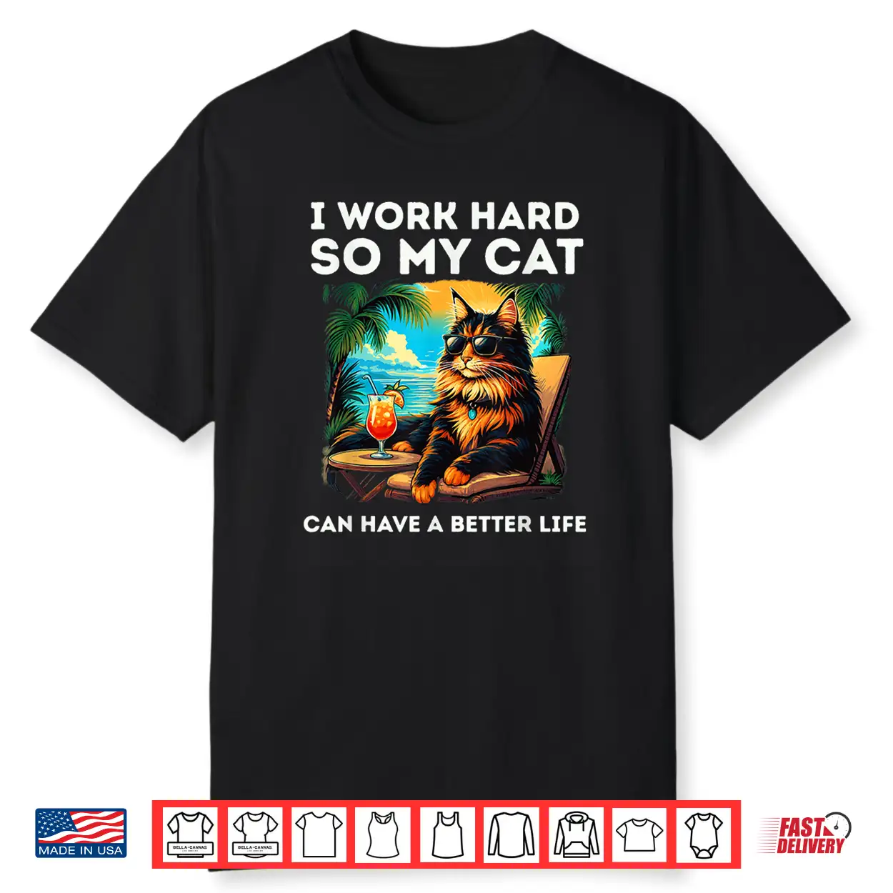 Funny Maine Coon Cat Lover Design I Work Hard Maine Coon Cat Shirt