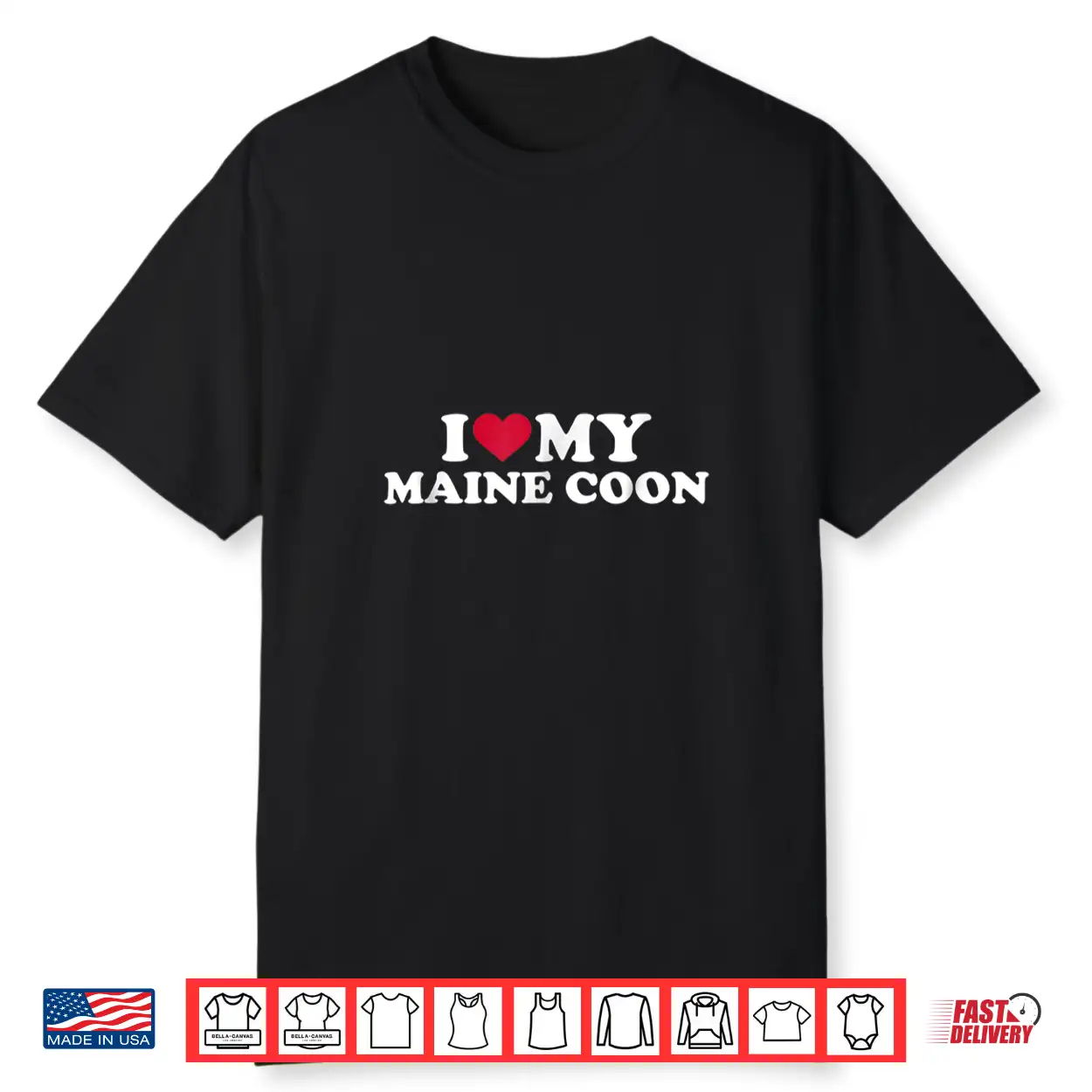 I Love My Maine Coon Cat Professional Minimalist Modern Graphic Shirt