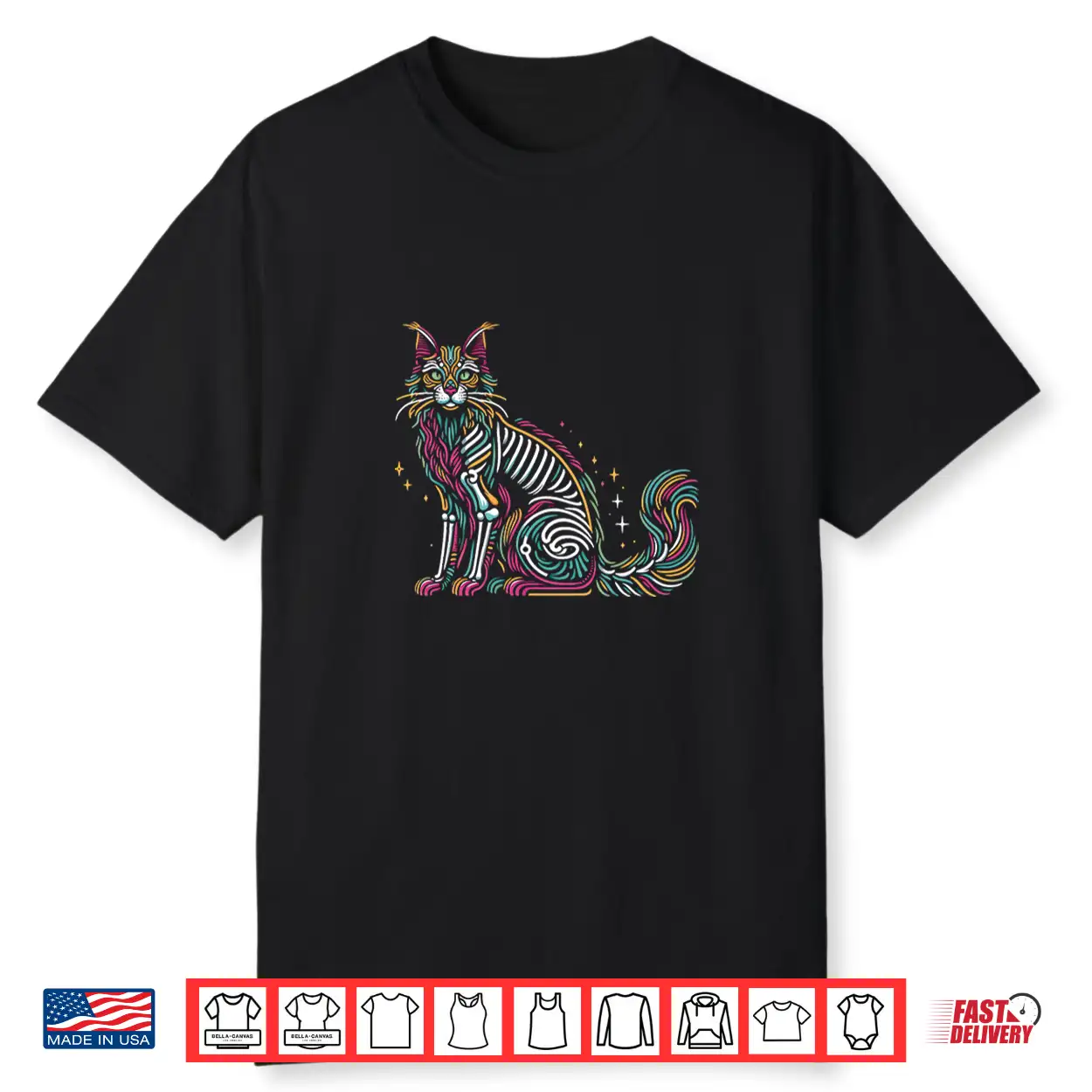 Maine Cat Lover Dia De Los Muertos Mexican Professional Graphic Shirt
