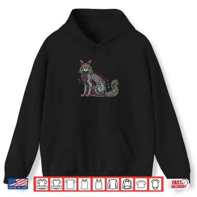 Hoodie Maine Cat Lover Dia De Los Muertos Mexican Professional Graphic Shirt