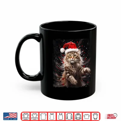 Mug Maine Coon Cat Christmas Professional Minimalist Modern Graphic Shirt