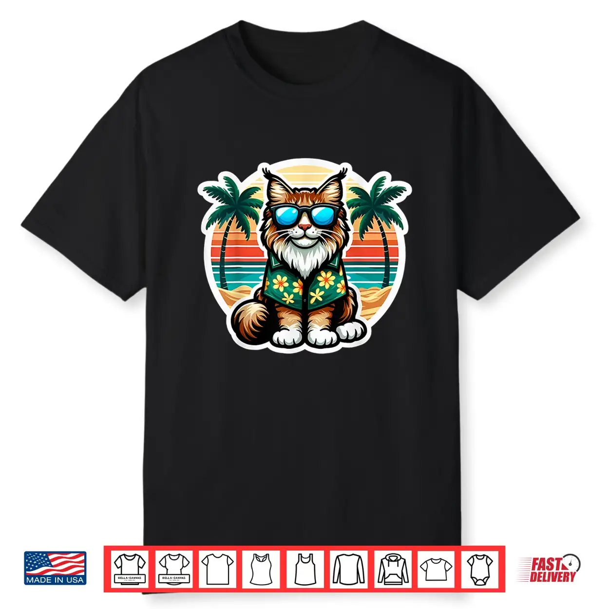 Maine Coon Cat Owner Summer Vibes Vacation Holiday Mom Lady Shirt