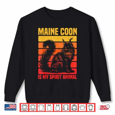 Sweatshirt Maine Coon Cat Is My Spirit Animal Professional Identity Shirt