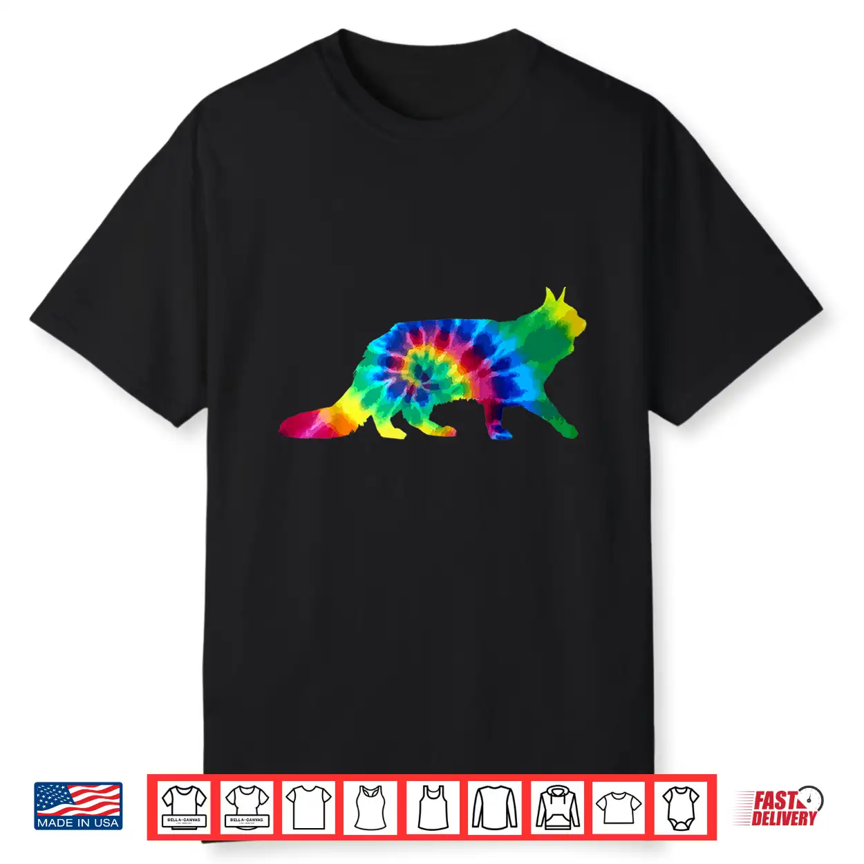 Maine Coon Cat Tie Dye Vintage Hippie Cat Lover Shirt