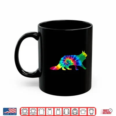 Mug Maine Coon Cat Tie Dye Vintage Hippie Cat Lover Shirt