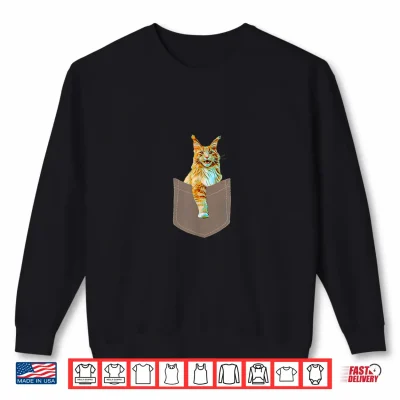 Sweatshirt Maine Coon Pocket Shirt Maine Coon For Men Women Cat Lovers Shirt