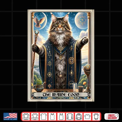 Design The Maine Coon Tarot Card Cat Shirt