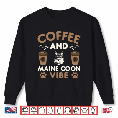 Sweatshirt Cat Owner Barista Motif Coffee Maine Coon Cat Shirt