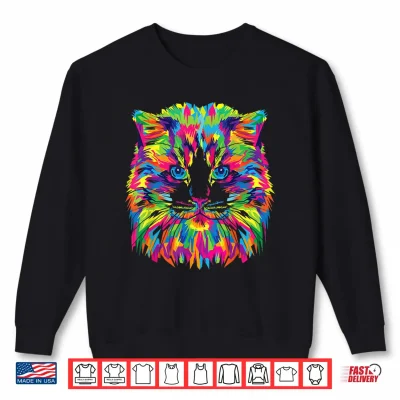 Sweatshirt Colorful Maine Coon Cat Shirt
