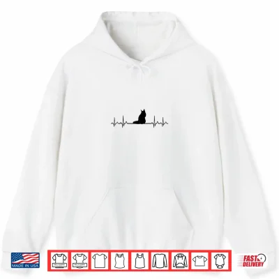 Hoodie Heartbeat ECG Pulse Maine Coon Cat Shirt