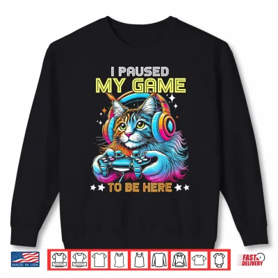 Sweatshirt Maine Coon Cat Colorful I Paused My Game To Be Here Shirt