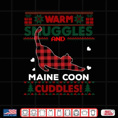 Design Maine Coon Cat Lover Cute Cat Xmas Ugly Christmas Sweater Shirt