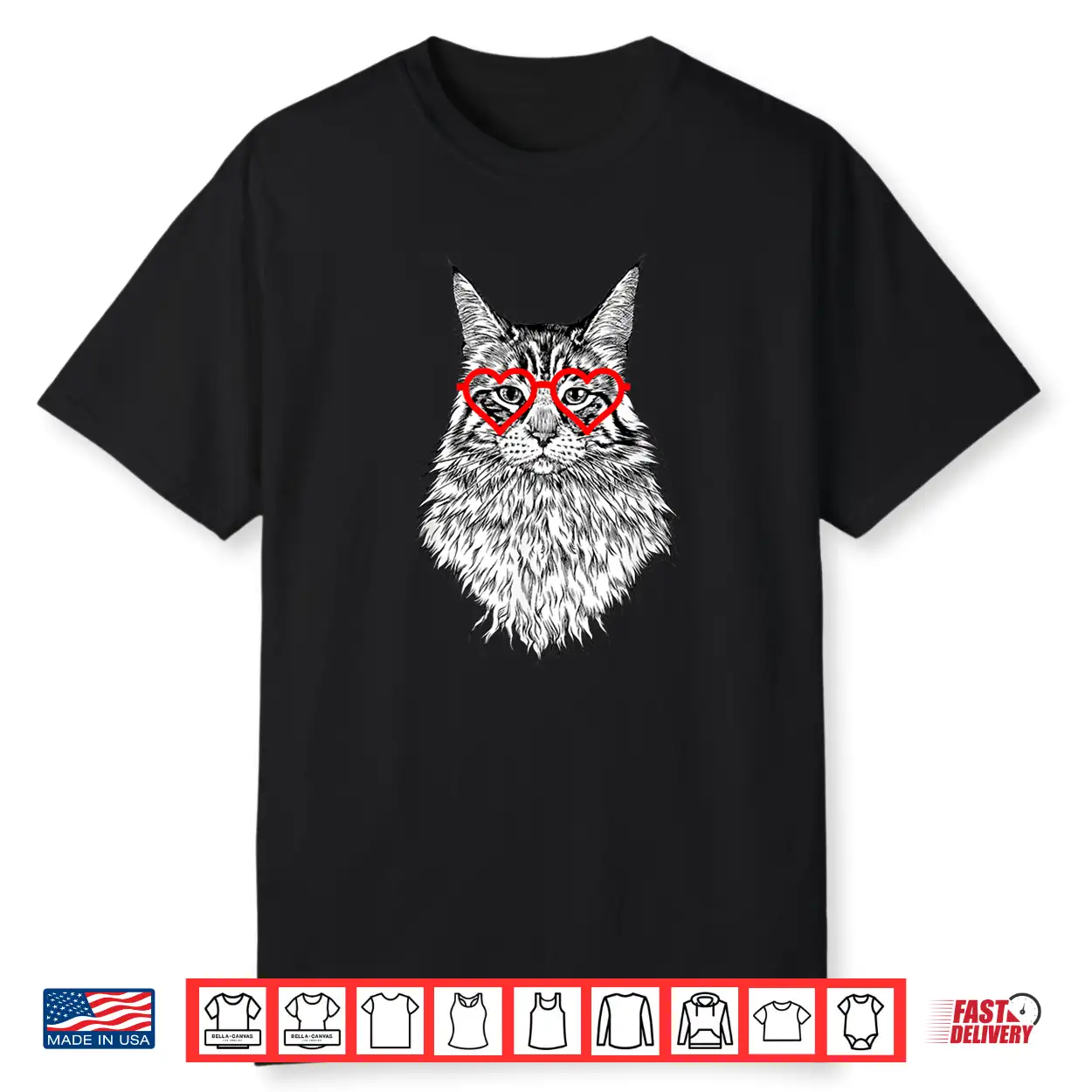 Maine Coon Cat Valentines Day Cat Mom Cat Lover Shirt