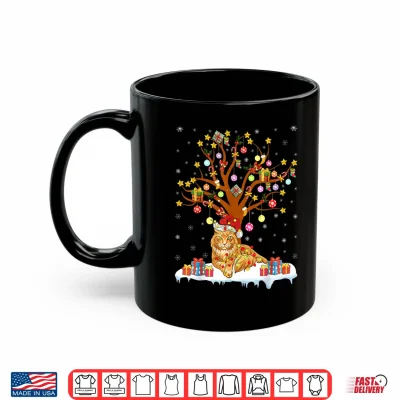 Mug Maine Coon Cat Xmas Lighting Santa Maine Coon Christmas Tree Shirt