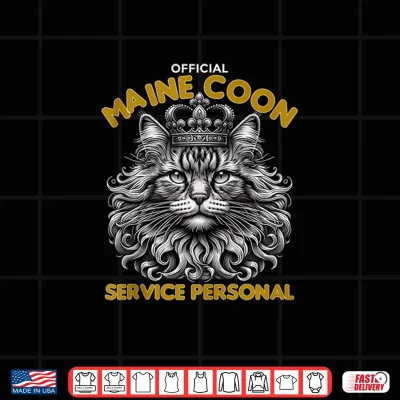 Design Maine Coon Service Staff Cat Lover Maine Coon Shirt