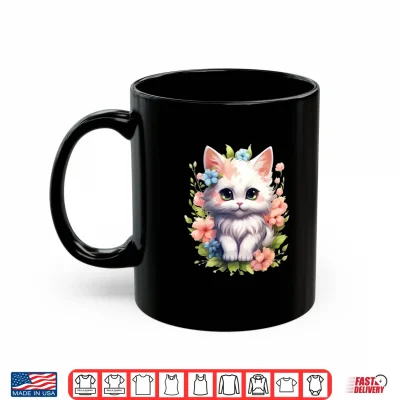 Mug Spring Garden Kitten Flower Cat Girl Floral Blossom Blooms Shirt