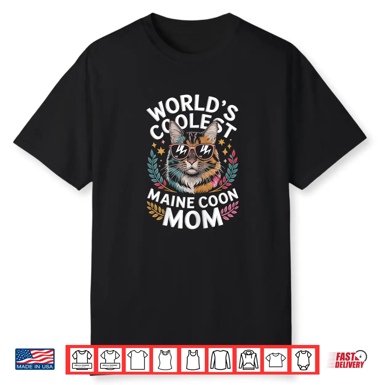 World’S Coolest Maine Coon Mom Shirt Trendy Cat Mom Style Shirt