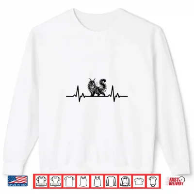 Sweatshirt Womens Maine Coon Cat Heartbeat Shirt