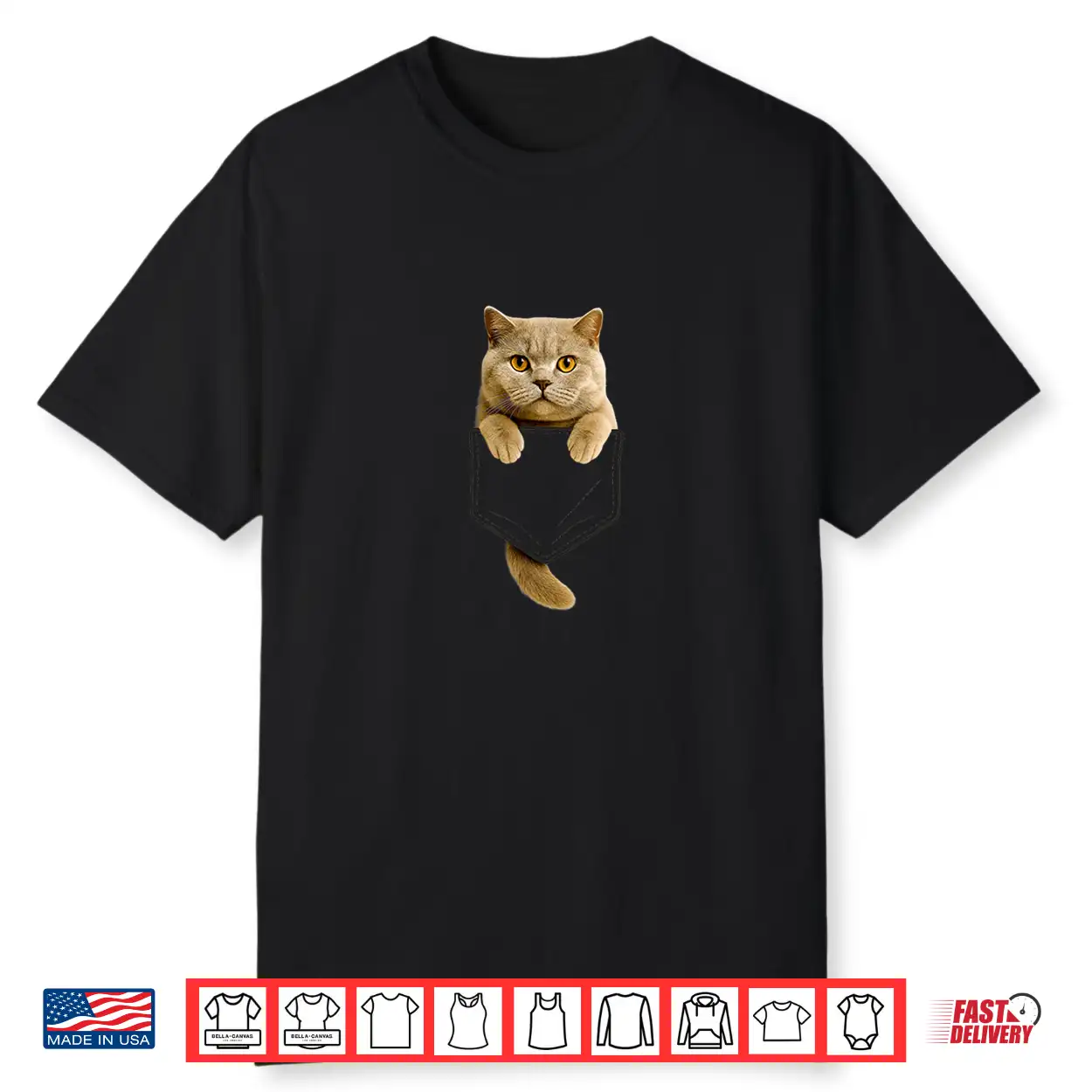 British Shorthair Cat Pocket Gifts Cat Mom Cat Dad Cat Lover Shirt