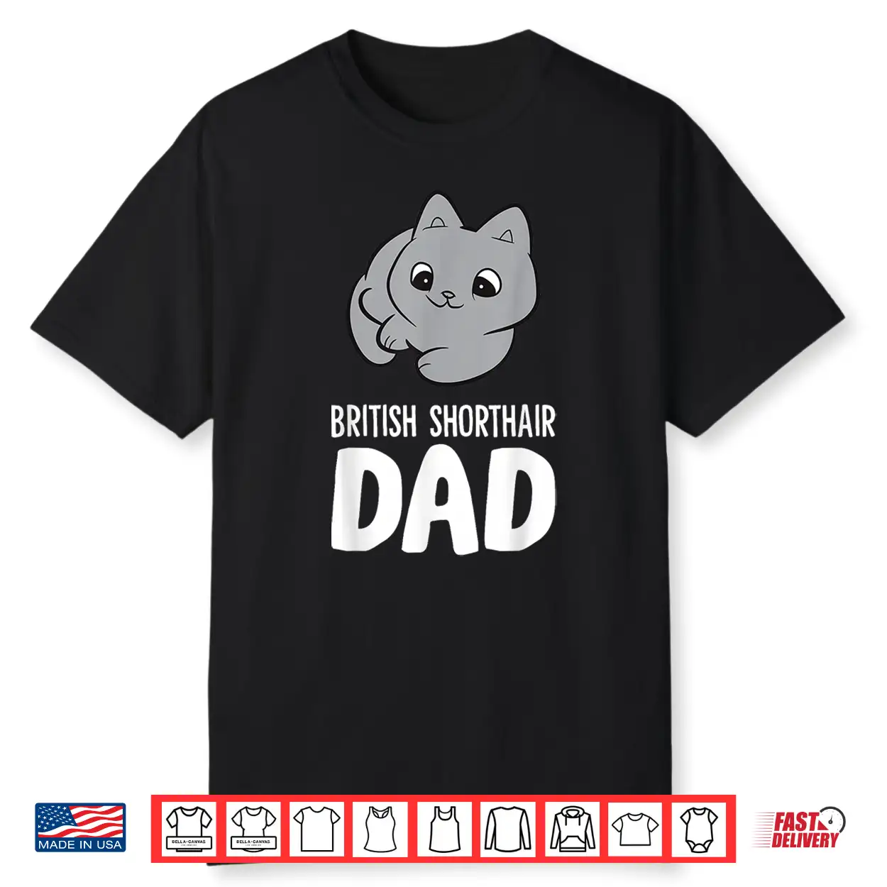 British Shorthair Dad Cute British Blue Cat Shirt