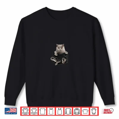 Sweatshirt British Shorthair Cat in Pocket Shirt