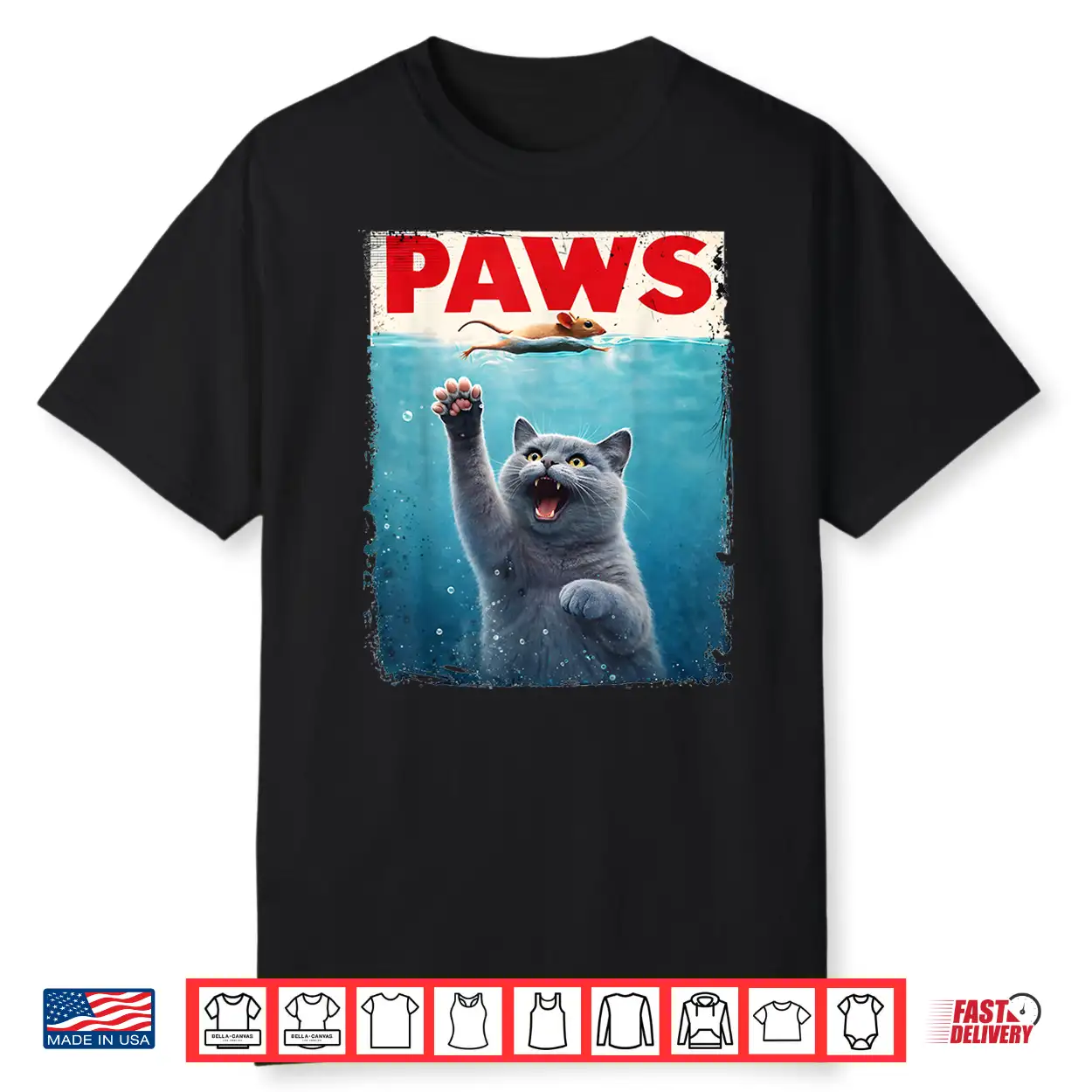 British Shorthair Paws Parody Cat Chasing Mouse Cat Lovers Shirt