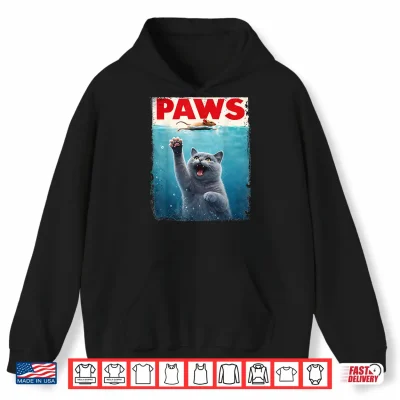 Hoodie British Shorthair Paws Parody Cat Chasing Mouse Cat Lovers Shirt