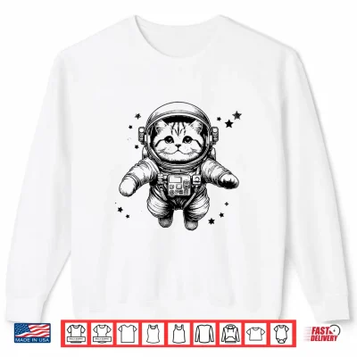 Sweatshirt Cat Dad Mom Space Astronaut British Shorthair Shirt