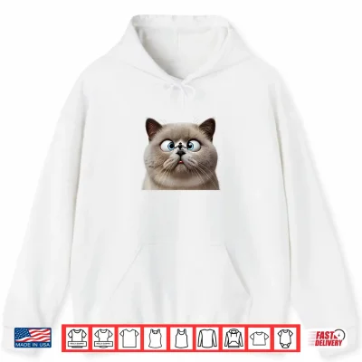 Hoodie Funny Cross Eyed British Shorthair Cat Shirt