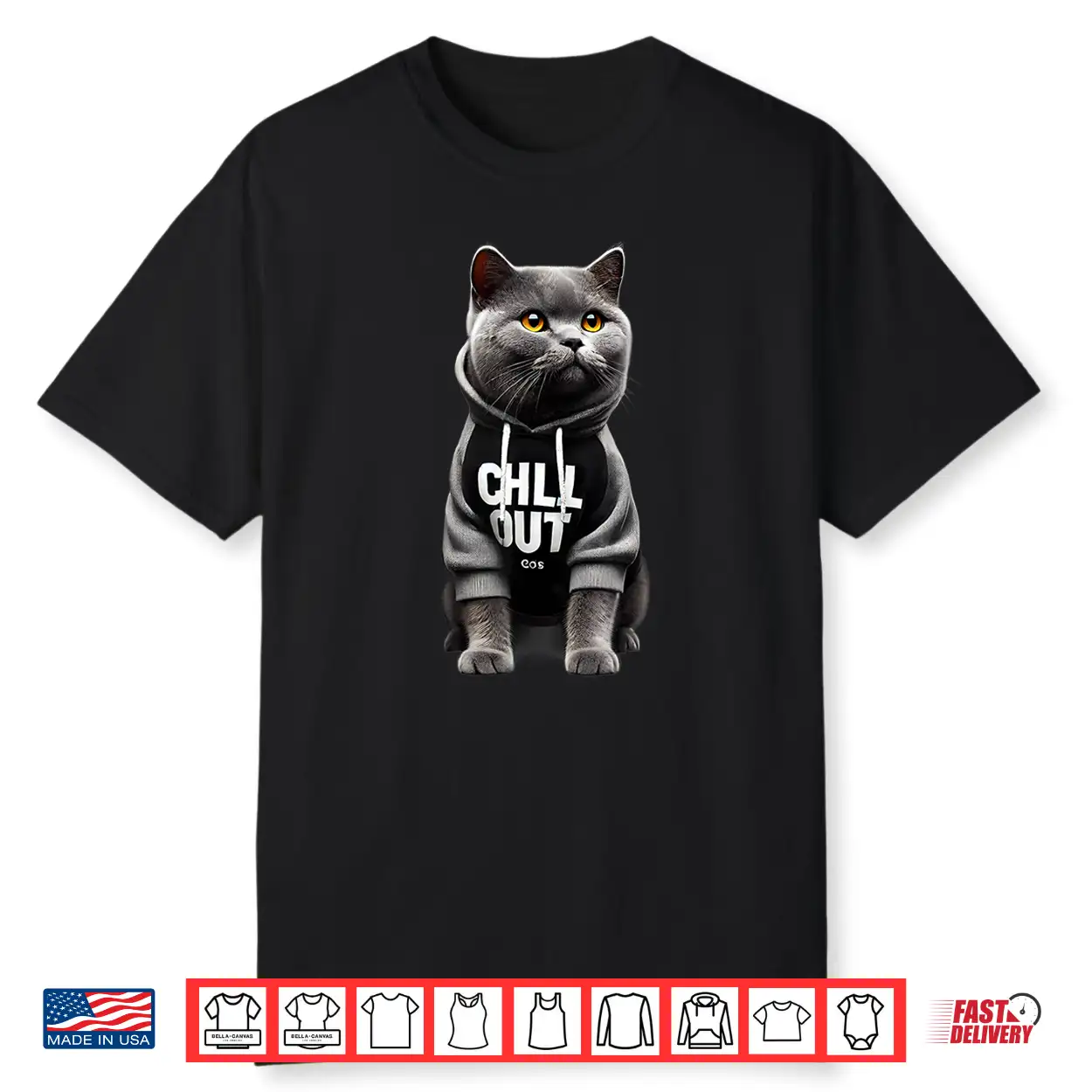 Funny Lazy British Shorthair Cat Chillin Relaxing Chill Out Shirt