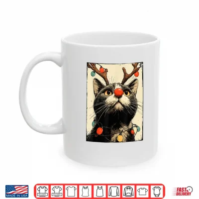 Mug Funny Christmas British Shorthair Cat Holiday Lights Festive Shirt