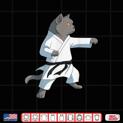 Design Funny Karate British Shorthair Cat Shirt