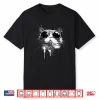 Splash Art Grunge Style British Shorthair Cat Wearing Shades Shirt